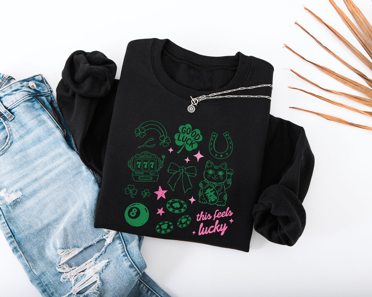 This Feels Lucky Adult Sweatshirt