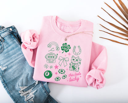 This Feels Lucky Adult Sweatshirt