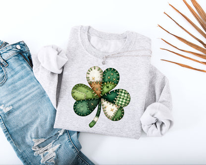 Patchwork Shamrock Adult Sweatshirt