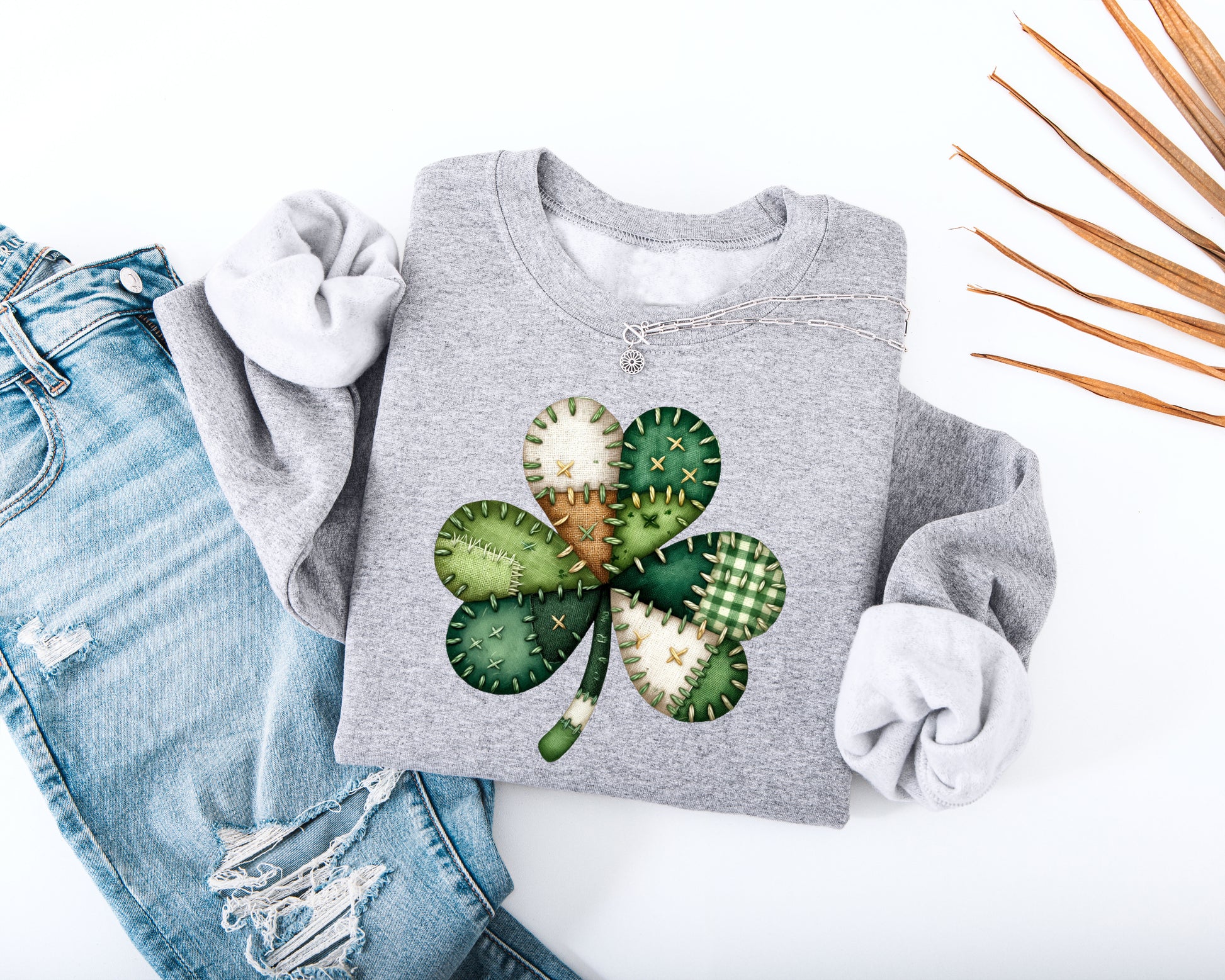 Patchwork Shamrock Adult Sweatshirt