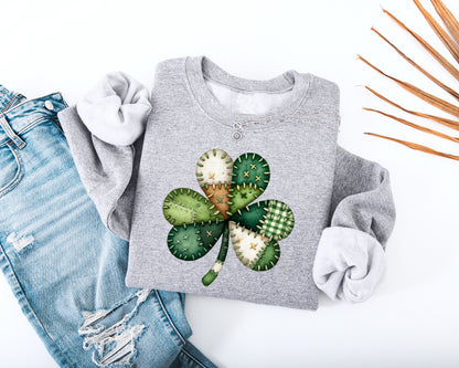 Patchwork Shamrock Adult Sweatshirt