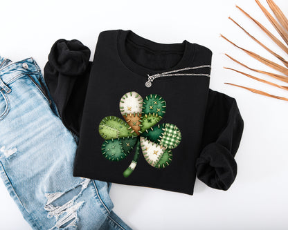 Patchwork Shamrock Adult Sweatshirt