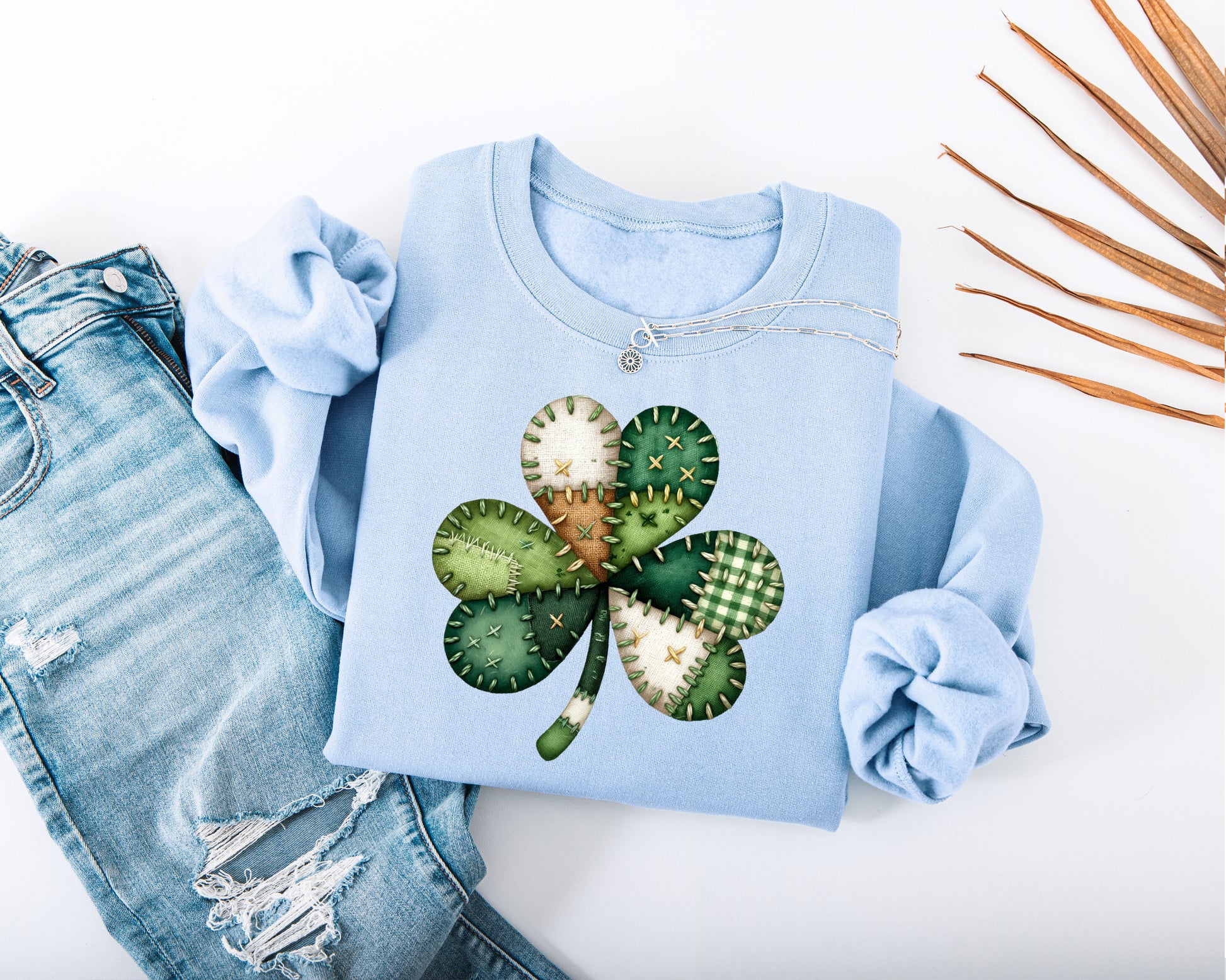 Patchwork Shamrock Adult Sweatshirt