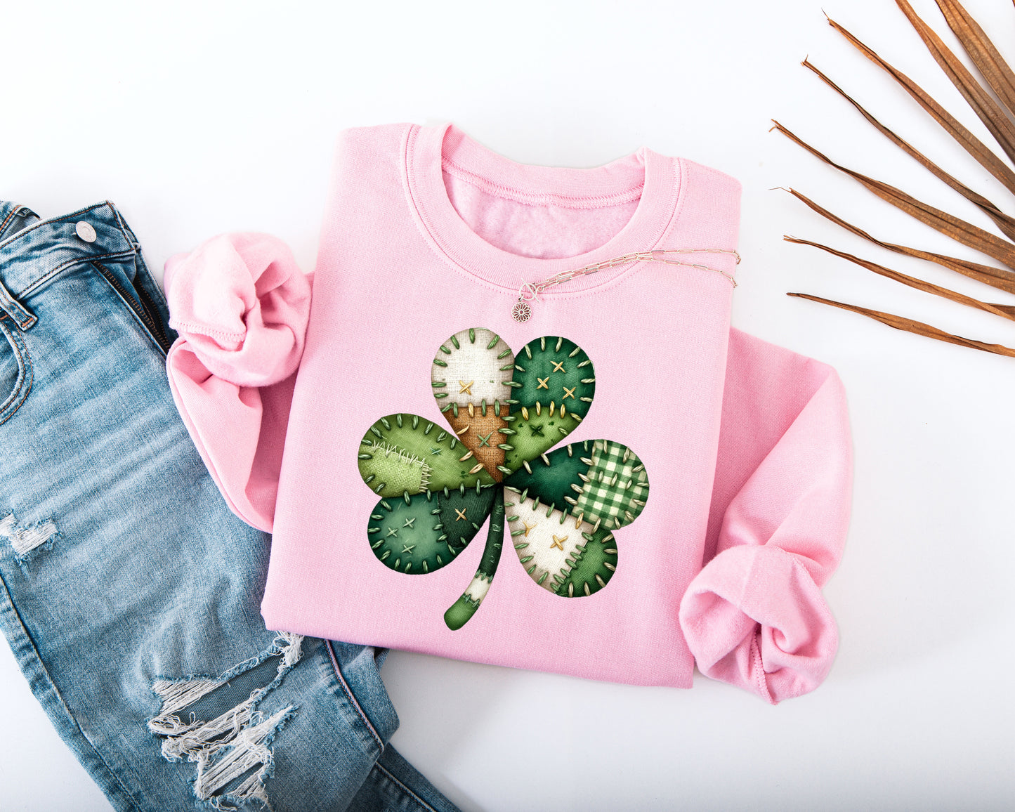 Patchwork Shamrock Adult Sweatshirt