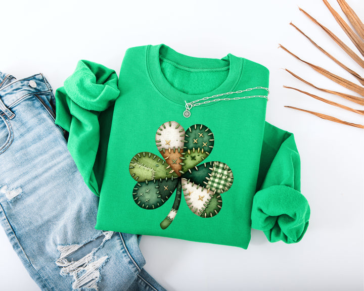 Patchwork Shamrock Adult Sweatshirt