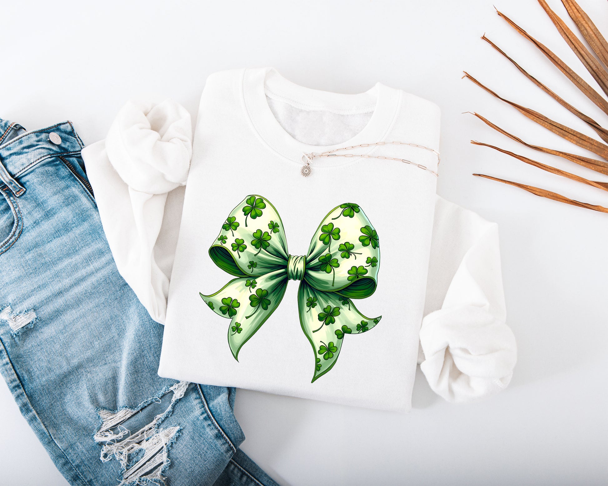 St. Patricks Coquette Bow Adult Sweatshirt