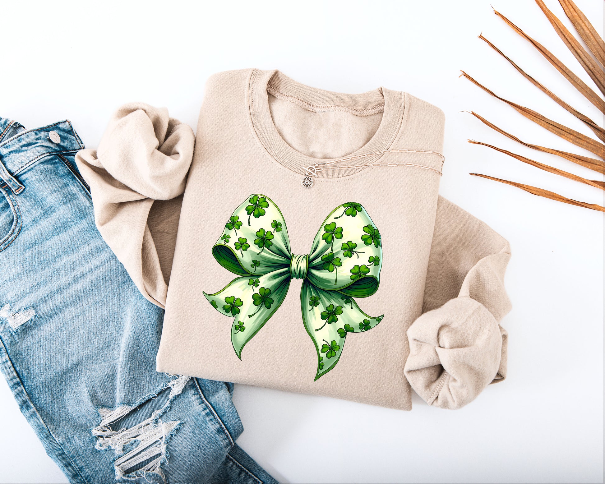 St. Patricks Coquette Bow Adult Sweatshirt