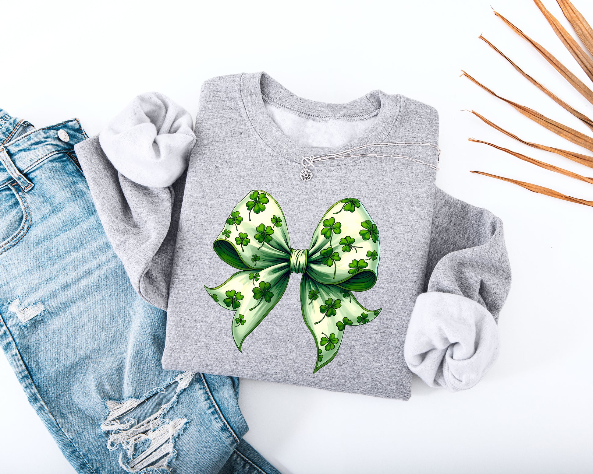 St. Patricks Coquette Bow Adult Sweatshirt
