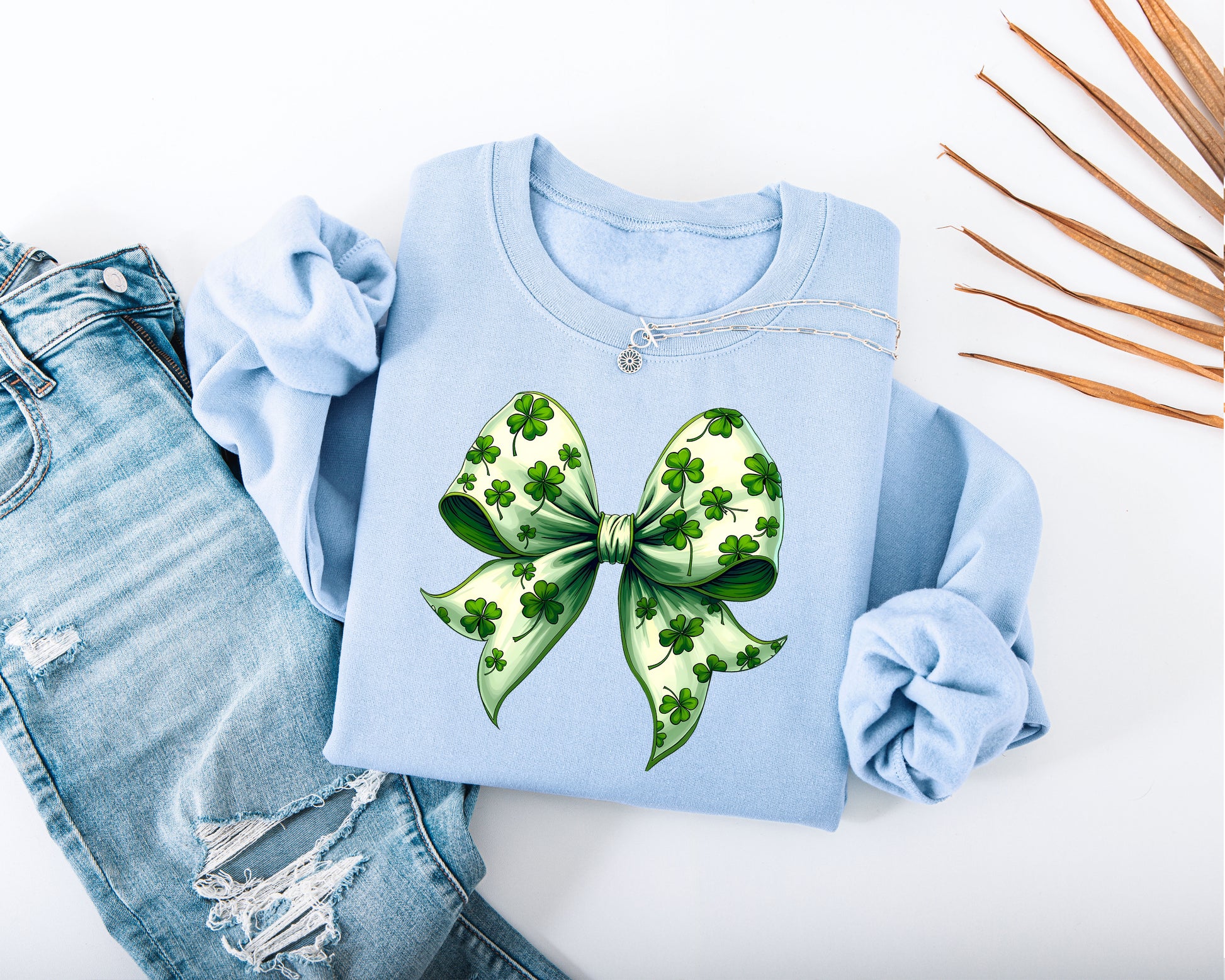 St. Patricks Coquette Bow Adult Sweatshirt