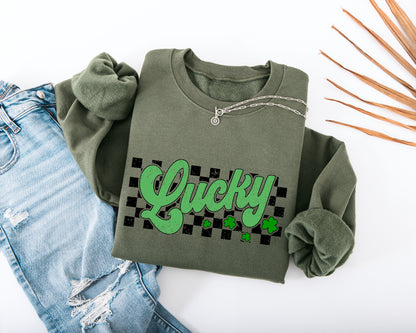 Lucky Retro Adult Sweatshirt