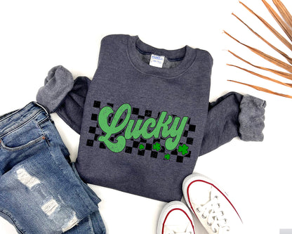 Lucky Retro Adult Sweatshirt
