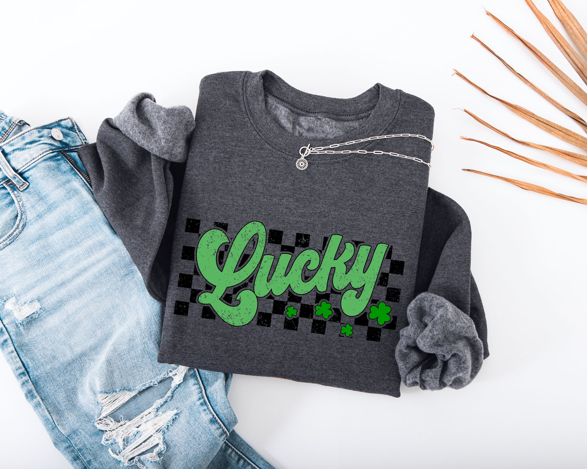 Lucky Retro Adult Sweatshirt