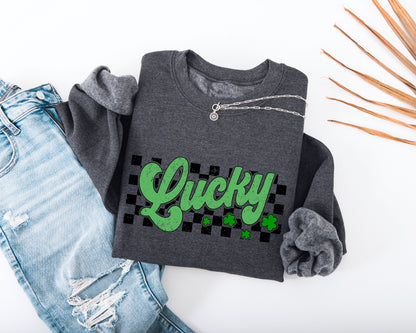 Lucky Retro Adult Sweatshirt