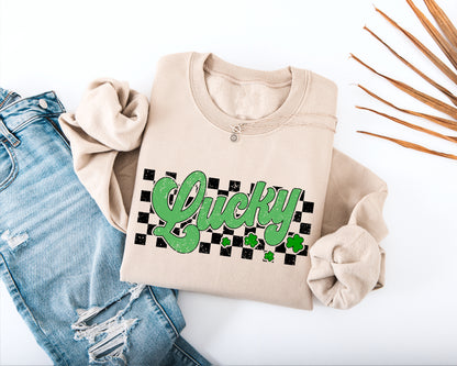 Lucky Retro Adult Sweatshirt