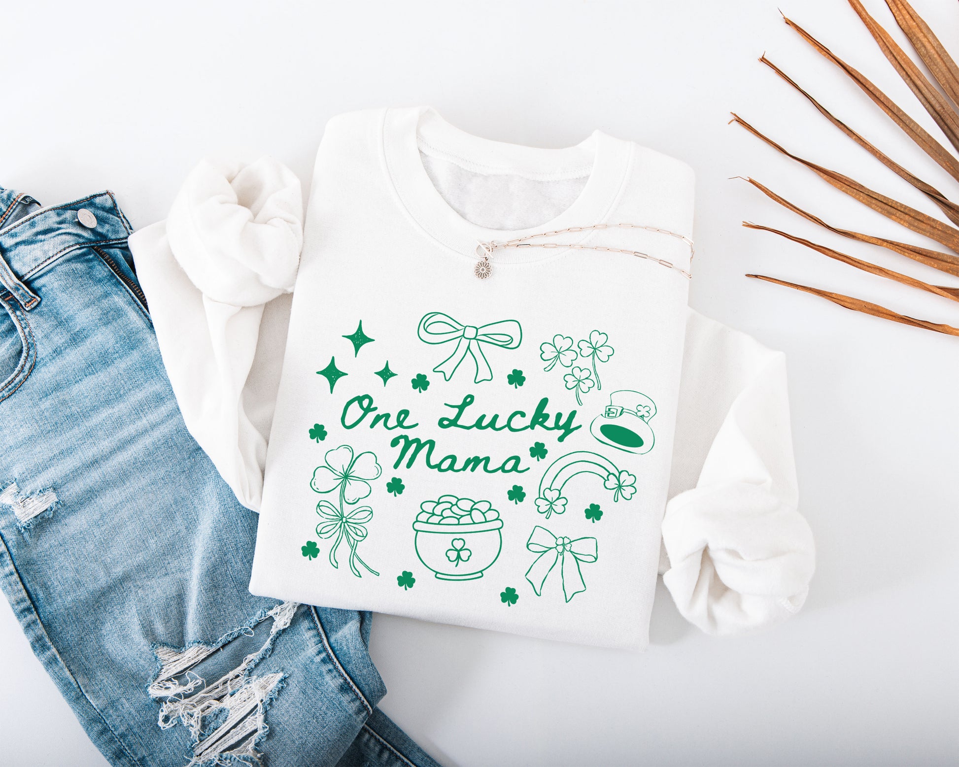 One Lucky Mama Adult Sweatshirt