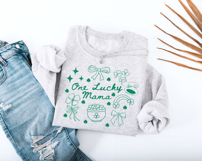 One Lucky Mama Adult Sweatshirt