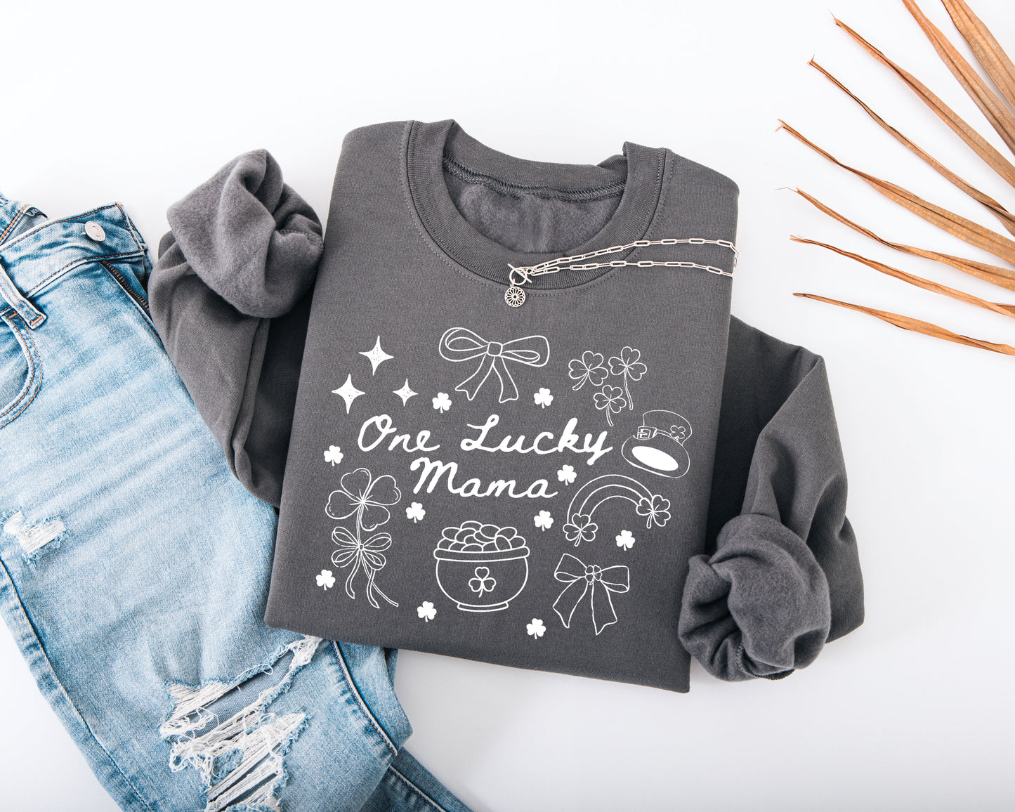 One Lucky Mama Adult Sweatshirt