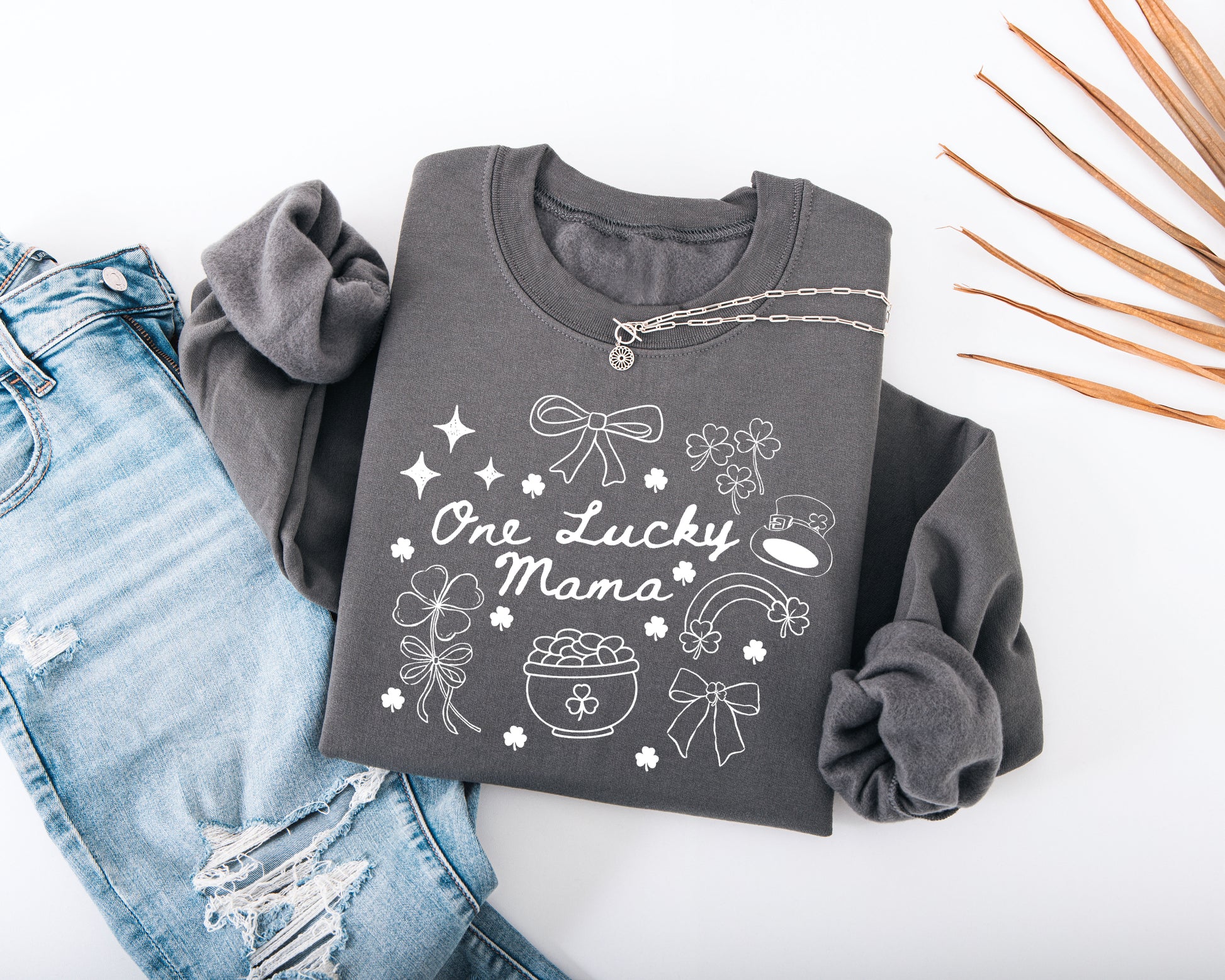 One Lucky Mama Adult Sweatshirt