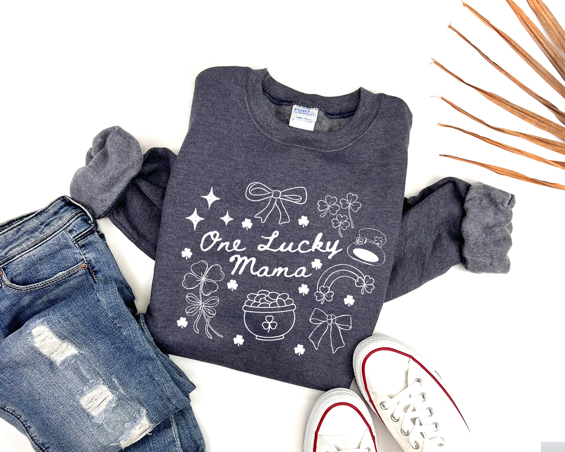 One Lucky Mama Adult Sweatshirt