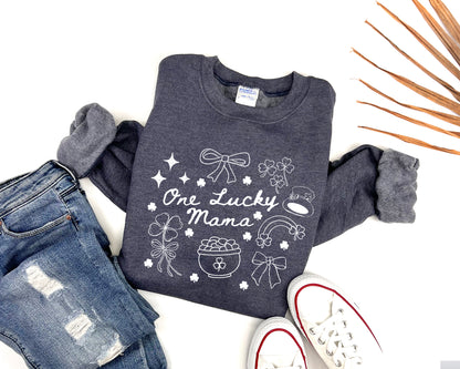 One Lucky Mama Adult Sweatshirt