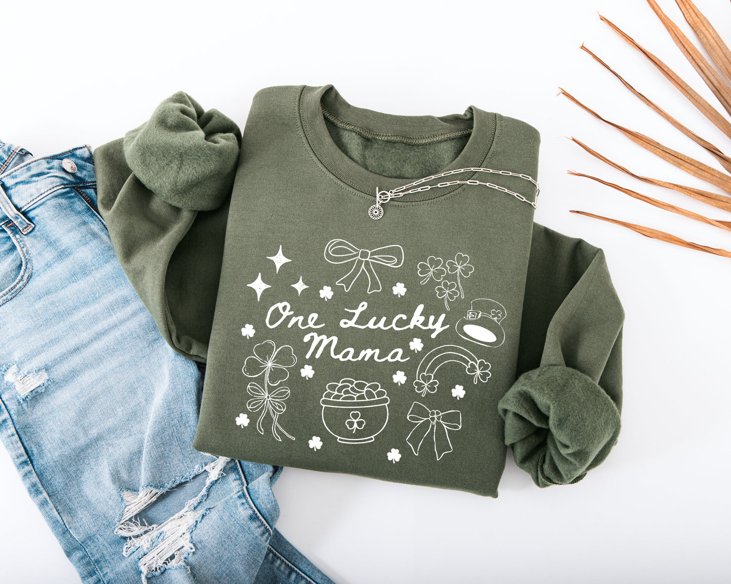 One Lucky Mama Adult Sweatshirt