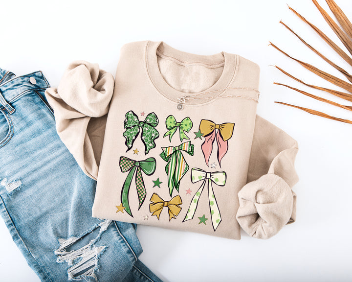 St. Patrick's Day Bows Adult Sweatshirt