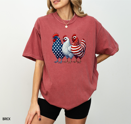 Patriotic Chicken Comfort Colors T-Shirt