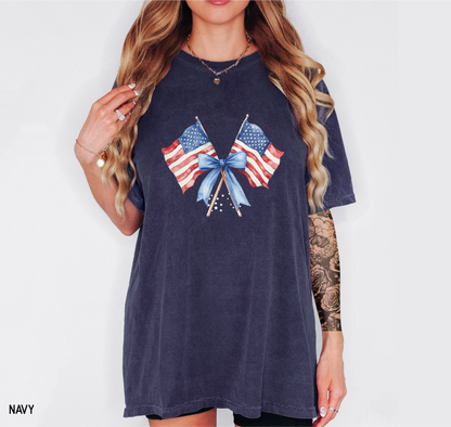 Coquette American Flags Comfort Colors T-Shirt