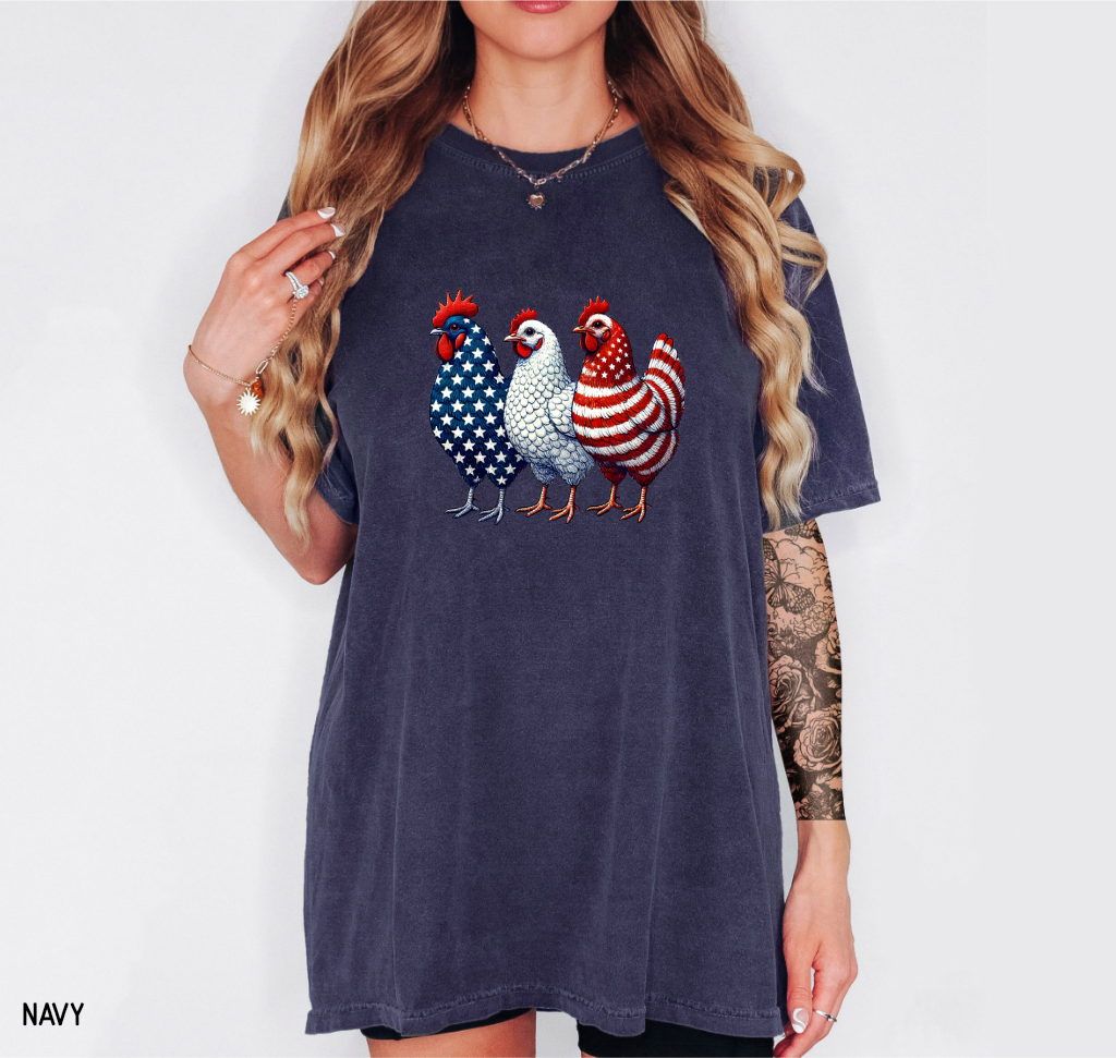 Patriotic Chicken Comfort Colors T-Shirt