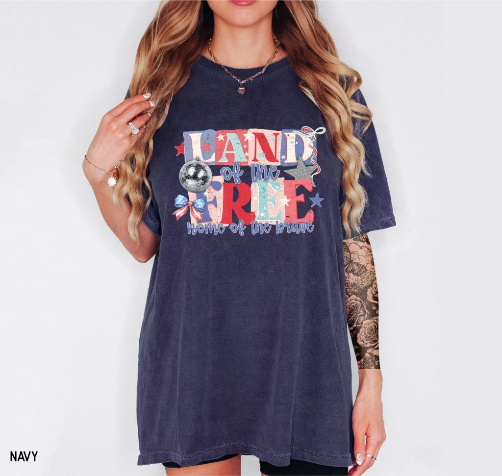 Land of The Free Adult Comfort Colors T-Shirt