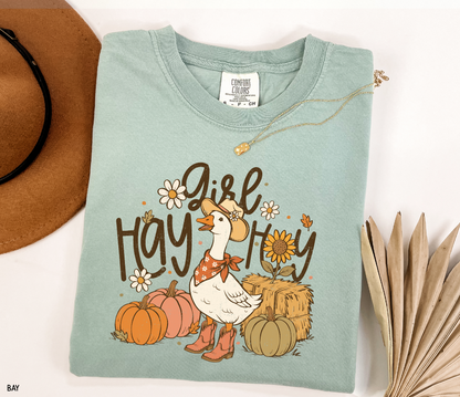 Hay Girl Hey Funny Adult Comfort Colors T-Shirt