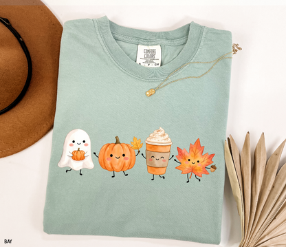 Cute Fall Ghost Adult Comfort Colors T-Shirt