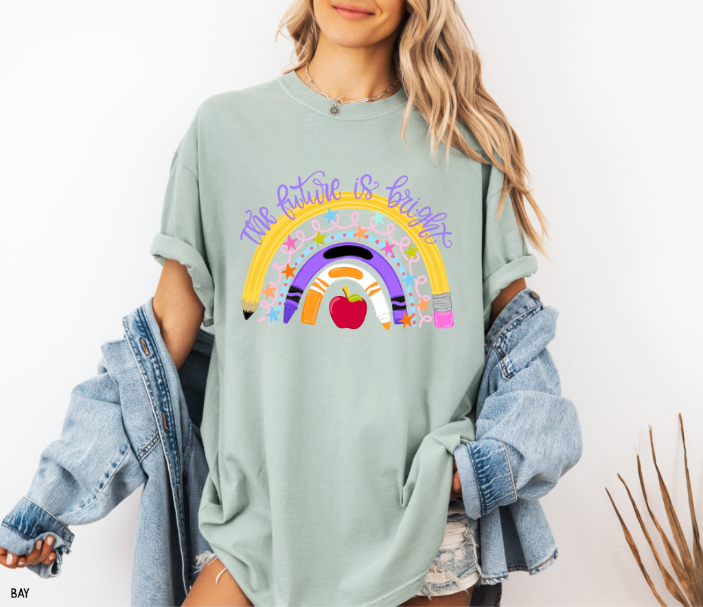 The Future is Bright Teacher Adult Comfort Colors T-Shirt