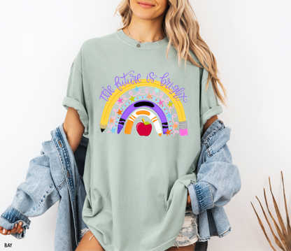 The Future is Bright Teacher Adult Comfort Colors T-Shirt