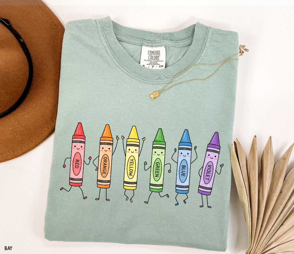 Crayon Teacher Adult Comfort Colors T-Shirt