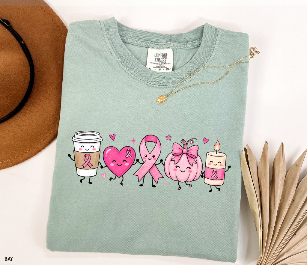 Breast Cancer Awareness Icons Adult Comfort Colors T-Shirt