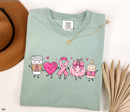 Breast Cancer Awareness Icons Adult Comfort Colors T-Shirt