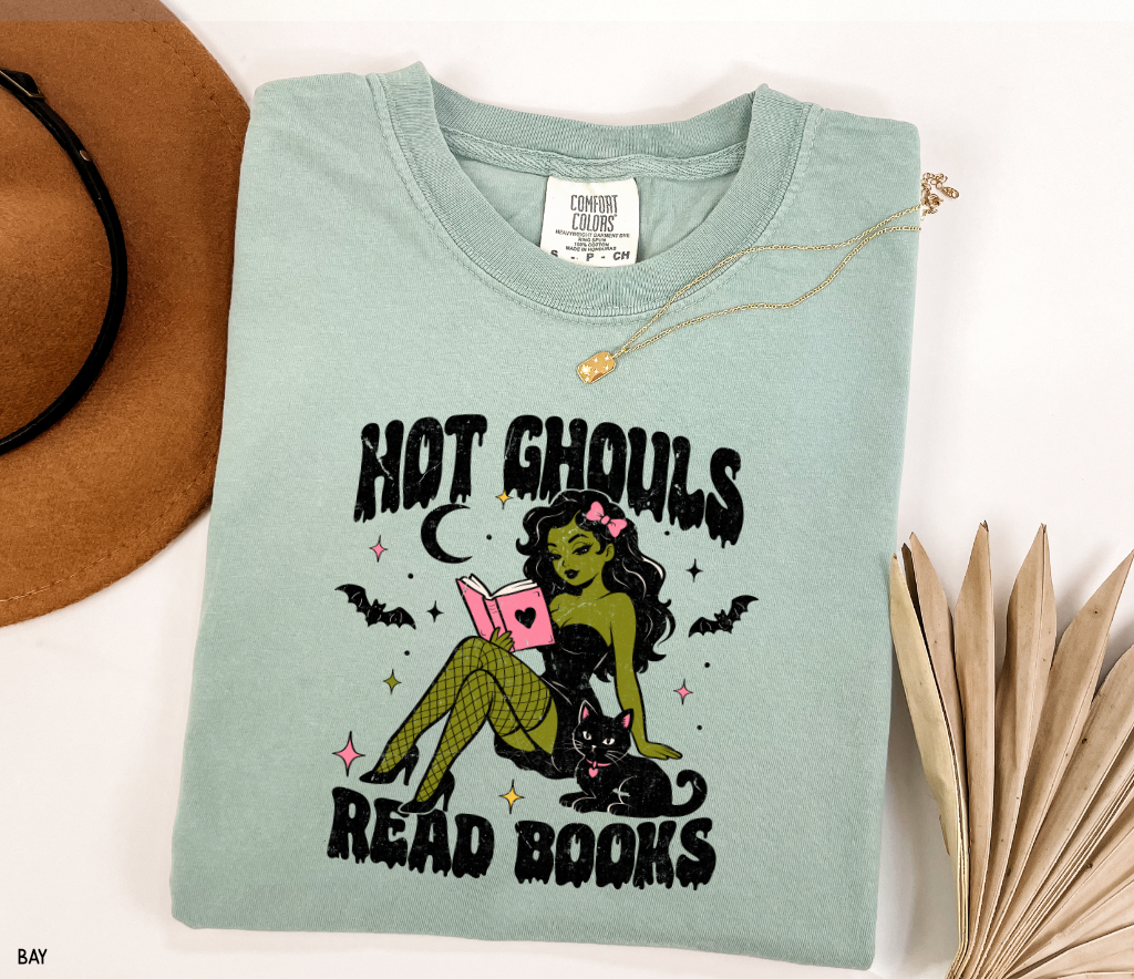 Hot Ghouls Read Books Adult Comfort Colors T-Shirt