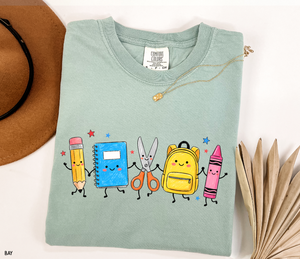 Cute Teacher Supplies Adult Comfort Colors T-Shirt