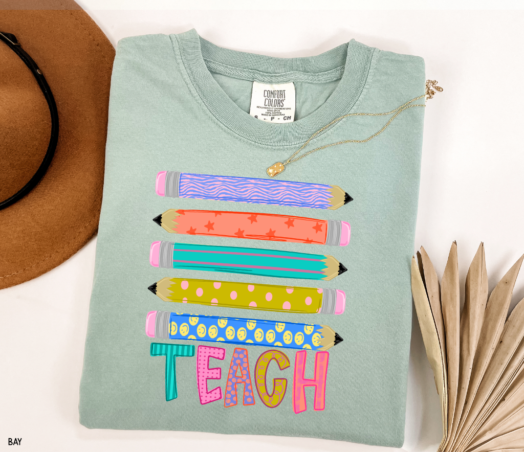Teacher Pencil Adult Comfort Colors T-Shirt