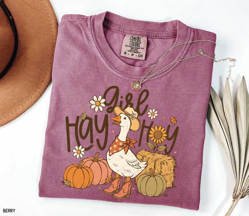 Hay Girl Hey Funny Adult Comfort Colors T-Shirt