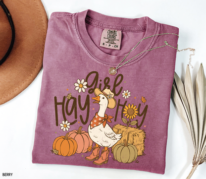 Hay Girl Hey Funny Adult Comfort Colors T-Shirt