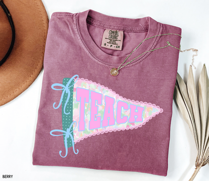 Teach Pennant Adult Comfort Colors T-Shirt