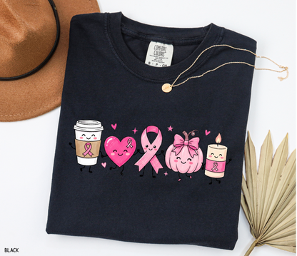 Breast Cancer Awareness Icons Adult Comfort Colors T-Shirt