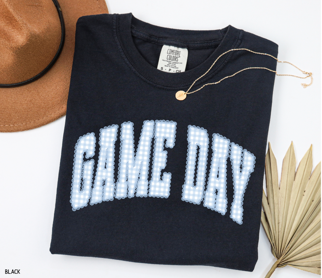 Gingham Game Day Adult Comfort Colors T-Shirt