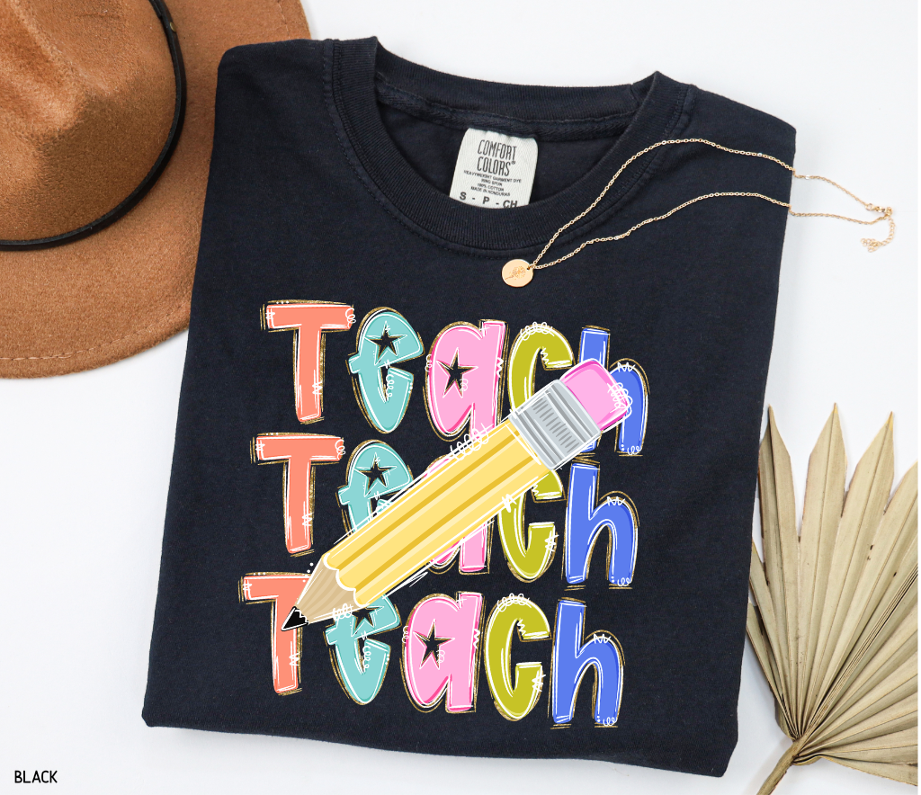 Teach Teach Teach Adult Comfort Colors T-Shirt