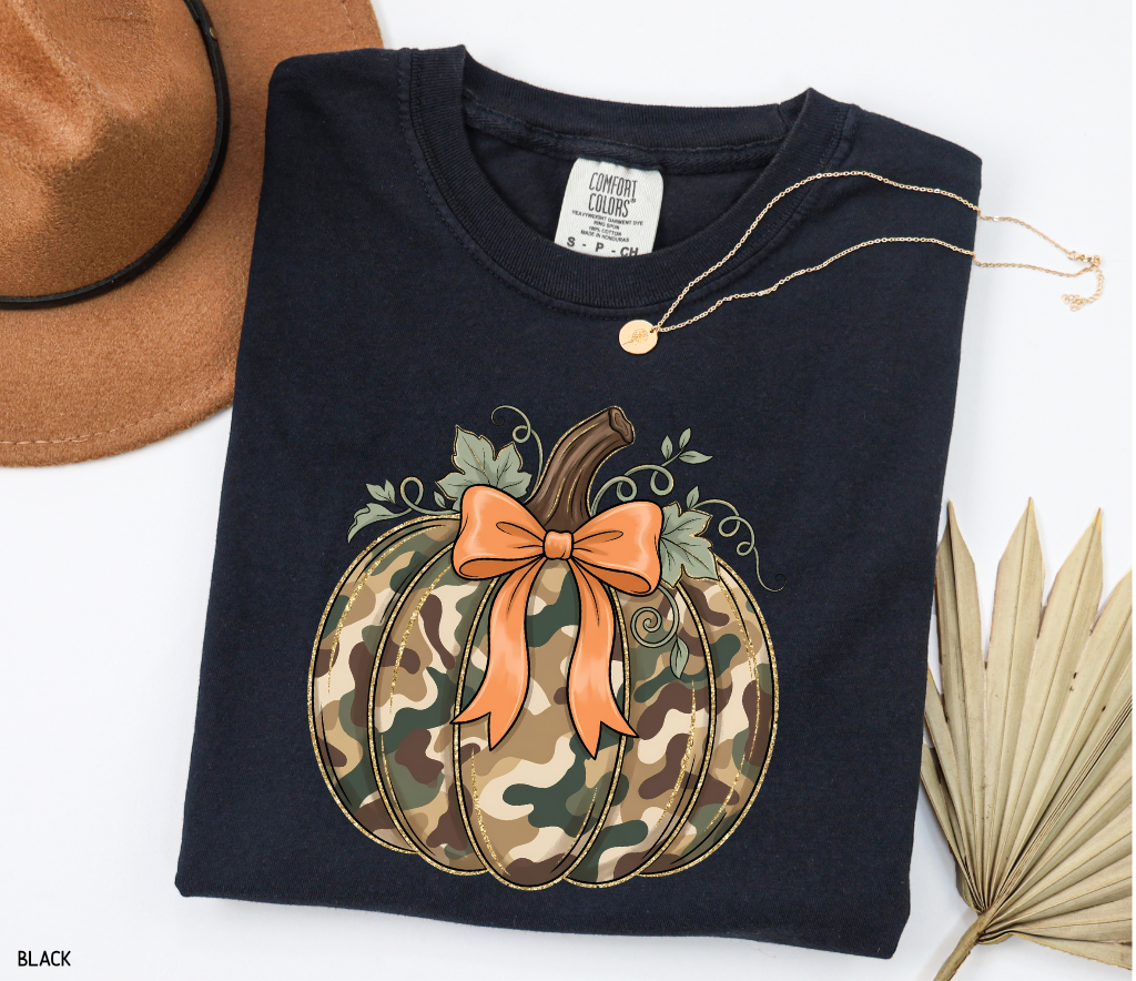 Camo Pumpkin Adult Comfort Colors T-Shirt