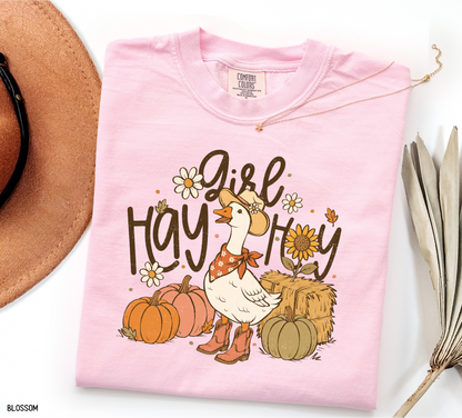 Hay Girl Hey Funny Adult Comfort Colors T-Shirt