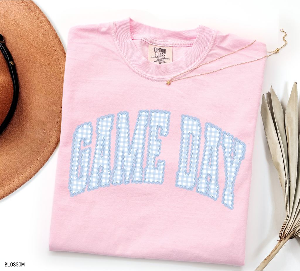 Gingham Game Day Adult Comfort Colors T-Shirt