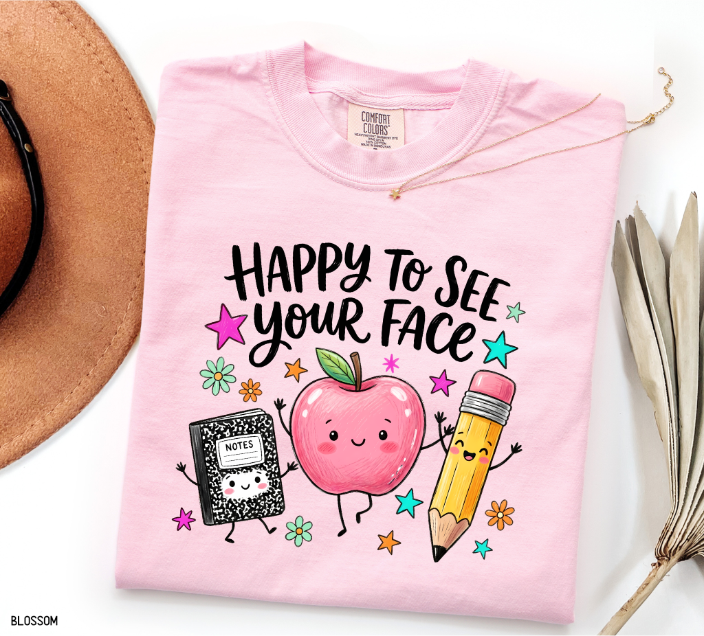 Happy to See Your Face Adult Comfort Colors T-Shirt